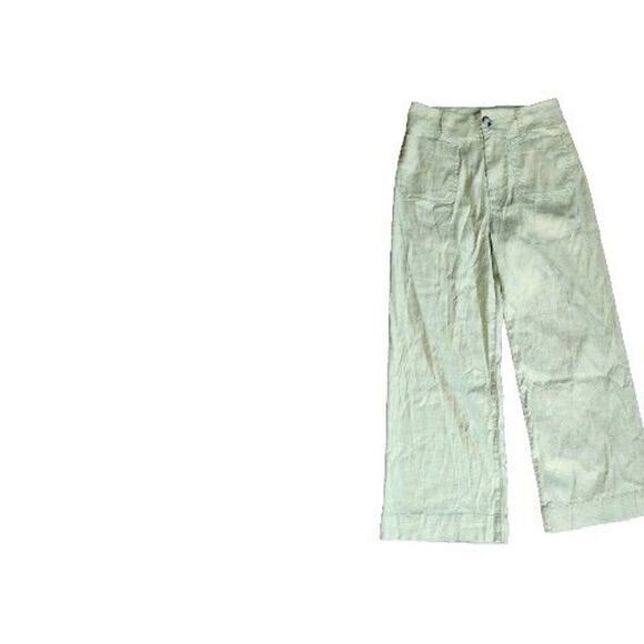 Anthropologie Maeve Colette Linen Wide-Leg Pants Sz 26 Lime GreenNWTS - Picture 3 of 6